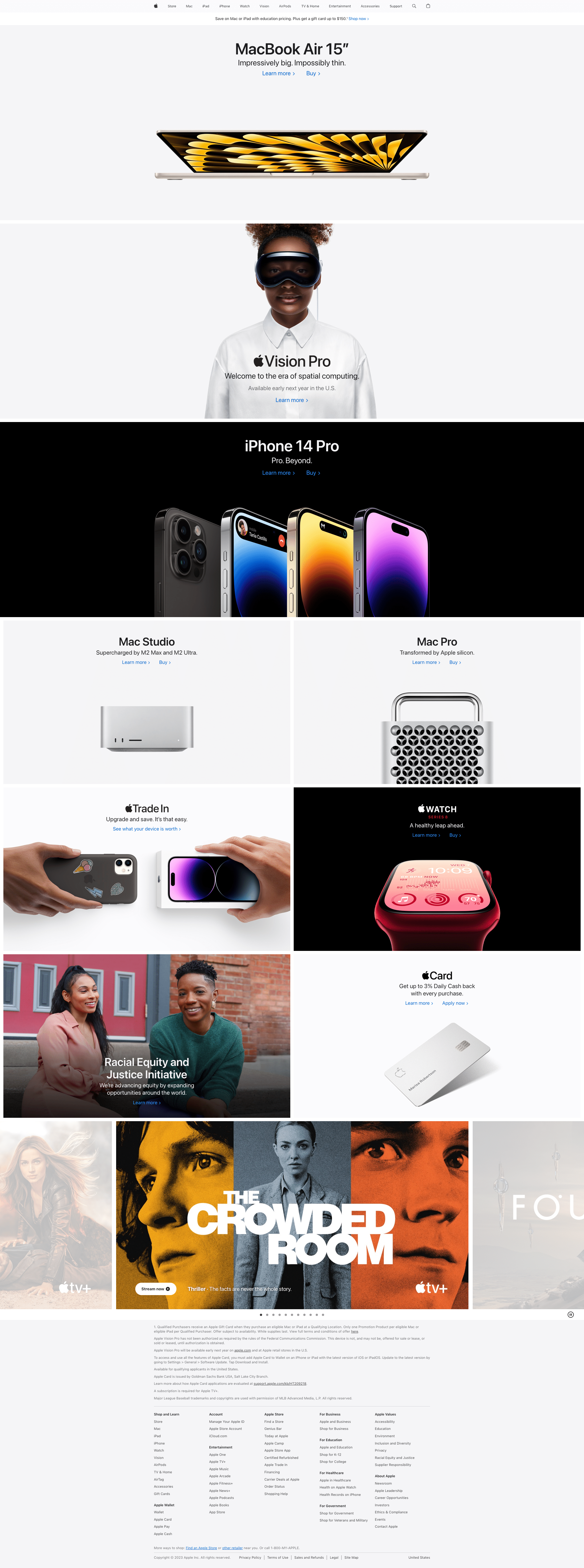 apple homepage | Filament