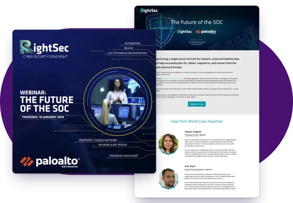 RightSec webinar promo card and landing page designed by Filament